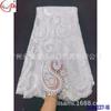 Vestido de noche de encaje hueco soluble en agua con bordado a máquina grande de lentejuelas blancas europeas y americanas, vestido de novia, accesorios de encaje teñido