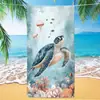 Tartaruga de Microfibra Lã Dupla Face Comércio Exterior Absorvente de Água Popular Toalha de Praia Secagem Rápida Estampa Digital Toalha de Banho Toalha de Praia