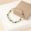 Pulsera Estilo Dopamina, Pulsera Dulce y Versátil para Mujer, Cobre Ecológico Incrustado con Circonita, Diseño de Hoja Colorida, Joyería de Lujo Ligero