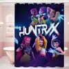 Cortina de Ducha con Patrón de Collage Estilo Tech de Grupo Femenino Exclusivo Transfronterizo Huntrx, Tela para Baño, Sin Taladro con 12 Ganchos