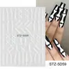 Pegatinas de Arte de Uñas Nuevas Transfronterizas Estampadas Estéreo 5D Halloween Vísceras Corazón Órgano Horror Pegatinas Adhesivas para Uñas