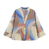 ZA comercio exterior transfronterizo europeo y americano ropa de mujer, popular en AliExpress, conjunto de camisa estampada con ribete de encaje y pantalones de pierna ancha
