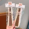 Pinza de tela suave color café para flequillo de niños con lazo de encaje, Diadema mágica para niñas, Accesorio para peinar el cabello de bebé