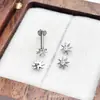 F136 Titanio Clavo para Oreja Pequeño Sol Labio Uña Haimang Estrella Zircón Aleación de Titanio G23 Perforación Cuerpo Humano Joyería para Oreja Clavo para Oreja