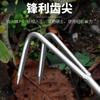 Rastrillo de acero inoxidable mango soldado integrado jardinería rastrillo multidentado multigarra herramientas de jardín para remover rastrillo pequeño