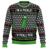 Sudadera Gruesa de Punto para Hombre con Impresión 3D de Feliz Navidad, Nueva Sudadera Cruzada para Hombre con Cuello Redondo, Venta Directa del Fabricante POD