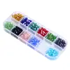 Caja de 720 piezas de cuentas octogonales de cristal de 4 mm en 12 colores, accesorios para joyería hecha a mano DIY, venta caliente transfronteriza
