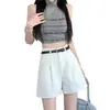 Shorts de traje de mujer de cintura alta 2026 primavera-verano nuevo estilo coreano petite adelgazantes de alta gama línea A pierna ancha cortos hot pants