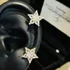 Ear Cuff de Estrella Zirconia Color Café Dorado Claro Sin Perforación, Elegante Versátil Moda Fresco Pequeño Clip para Oreja para Mujeres