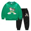 Unicornio de Primavera y Otoño Ropa infantil coreana suéter para niños pantalones conjunto de dos piezas dibujos animados bebé algodón manga larga