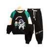 Ropa de niño otoño traje de niño otoño manga larga suéter de dibujos animados pantalones casuales ropa deportiva para niños conjunto de dos piezas