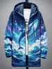 Chaqueta de algodón con capucha de manga larga, nueva para 2026, estilo europeo y americano, estampado digital 3D, ropa exterior casual de manga larga con capucha para hombre