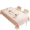Mantel de Mesa de Comedor de Dibujos Animados, a Prueba de Aceite, Impermeable, Resistente al Calor, Tacto de Alta Gama, Nuevo Modelo 2026, Rosa, Estilo Lindo, Cubierta para Mesa de Café de Uso Doméstico