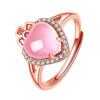 Anillo Corona de Amor Hueca Cristal Rosa Japonés Lujo Ligero Anillo Reina del Amor Celebridad de Internet Mi Corazón Anillo Eterno