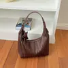 Bolsa de Mão Tecida Texturizada Simples Nova 2026 para Commuting de Mulheres, Bolsa de Ombro Casual Bonita e Fashion