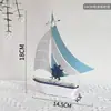 Decoração de Ornamentos de Modelo de Vela para Corredor Estilo Mediterrâneo Barco Artesanal de Vela Suave Barco de Ferro Pequenos Ornamentos de Barco de Madeira