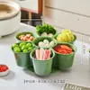 Prato para Hot Pot com Bandeja Giratória de Preparo, Bandeja Compartimentada de Frutas e Legumes para Cozinha, Bandeja Criativa para Acompanhamentos Destacável e Lavável, Bandeja para Frutas Secas