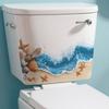 Fun-m326 azul mar playa concha baño inodoro pegatinas de inodoro pegatinas de pared decorativas venta al por mayor