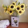Serie de Pinturas al Óleo de Girasoles Girasol Europeo y Americano Decoración de Sala Modelo para el Hogar Utilería para Fotos de Bodas en el Extranjero Flores Artificiales
