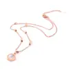 Cadena de Cuello Colgante Romano Simple Cadena para Mujer Cuadrada Grande Color Rosa Cadena de Acero de Titanio Cadena de Bolas de Barra Cuadrada Collar Sellfish Redondo Blanco y Negro