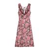 Comercio Exterior Venta al por Mayor Nuevo Vestido de Verano para Mujer Estilo Europeo y Americano Moderno Francés Vacacional Estampado de Flores