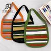 2022 Amazon Mais Vendido Bolsa de Tricô Criativa Artística em Cores Contrastantes Bolsa de Lã Feminina Nova Bolsa de Ombro Estilo Coreano Feminina