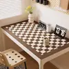 Tabuleiro de xadrez preto e branco Xadrez Toalha de mesa para livro aprendizado couro à prova d'água à prova de óleo tapete para mesa de computador mesa de escrita luxo de alta qualidade