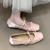 Zapatos de Ballet con Lazo Estilo Nuevo, Punta Cuadrada, Zapatos de Salón de Boca Baja de 3 cm, Zapatos Mary Jane con Aumento Interno de Altura, Suaves y Elegantes, Estilo Francés 2026