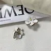Brincos florais de esmalte gota tridimensional retrô franceses design exagerado de luxo leve nicho temperamento de fada