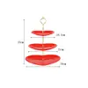 Soporte para pastel de 3 niveles estilo europeo plástico transfronterizo boda boda té de la tarde plato para bocadillos decoración mesa de postres fiesta de cumpleaños