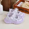 Sandalias deportivas para niñas 2026 zapatos para niños comercio exterior zapatos para vadear para niñas mayores, zapatos estilo papá, zapatos de malla blanca sencillos