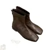 Botas Delgadas de Caña Corta Punta Cuadrada Cremallera Trasera Única Botines Retro Botas de Mujer Elegantes Pequeñas Estilo Nuevo 2026 Botas Martin Otoño Invierno