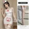 Conjunto de Lencería qqny Transparente Sexy Pura Pasión Pijama Cosplay Coqueto Diversión Coqueto Conjunto de Uniforme de Enfermera