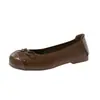 Zapatos Mary Jane Franceses para Mujer 2026 Nuevo Estilo Otoño Noche Zapatos Planos Slip-ons Mocasines Zapatos Individuales con Lazo