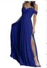 Ebay Vestido de Dama de Honor Europeo y Americano Largo de Gasa Vestido Largo de Hermanas Hombro Delgado Descubierto Mejor Amiga Amazon Vestido de Noche para Dama de Honor