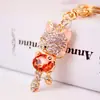 Chaveiro Gato da Sorte Cravejado com Diamantes Cool Hee Fofo Acessórios para Bolsa Feminina Pingente de Gatinho Metal Chaveiro Pequeno Presente 148