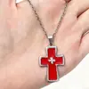 Colar Corrente Cruz de Aço Titânio Estilo Y2K Doce e Descolado Estilo Ins Punk Gótico Escuro Design de Nicho Estilo Descolado