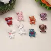 Accesorios de resina DIY de dibujos animados mini zoológico pegamento de crema pinzas para el pelo funda de teléfono dijes para zapatos llaveros colgantes