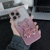 Capa de celular tridimensional de urso de areia movediça para VIVO S20 gradiente glitter Y300pro simples nova marca de moda de celebridades da Internet