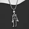 Nuevo Colgante de Esqueleto Móvil de Aleación, Diseño de Nicho Unisex, Joyería con Cadena de Perlas de Imitación, En Stock