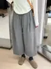 Novos Calças de Veludo Retro Espessadas de Perna Larga Femininas Outono e Inverno 2025 Soltas de Cintura Alta com Cordão Casuais Retas Nove Pontos
