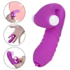 Funda vibratoria para dedo con lengua transfronteriza, juguete de coqueteo para parejas, masturbador femenino, juguete sexual para adultos