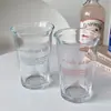 Copo de Vidro Doméstico Alto 350ml Criativo Carta Bebida Café Espesso Escritório Empurrar Copo Presente