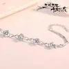 Pulseira feminina de prata esterlina estilo coreano simples Mori personalizada joia antiga design de nicho pulseira de nó de pêssego