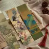 Marcador de Página Qi Yu 30 Marcador de Página Cor de Outono de Jiangshan Dan Qing Seda Vento Chinês Pintura de Paisagem Cartão de Etiqueta para Leitura Estudantil
