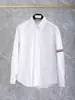 22 anos primavera e verão TB Oxford manga longa carcela fita dupla braçadeira camisa branca camisa de manga curta