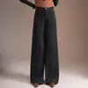 Pantalones de pierna ancha de cintura alta para mujer, nuevo estilo otoño 2026, casual y holgados, pantalones rectos negros adelgazantes, pantalones versátiles de largo hasta el suelo