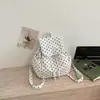Mochila Pequeña de Cordón Estilo Coreano de Nicho para Niñas, Nueva Versátil Casual de Alta Apariencia Bolsa de Viaje de Lunares, Mochila de Moda