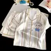Pijamas de Seda de Hielo para Niños, Estilo Delgado de Verano, Lindo Conjunto de Manga Corta con Dibujos Animados para Niñas, Adecuado para Niñas Mayores, Ropa para el Hogar con Aire Acondicionado