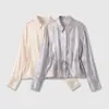 Camisa Elegante de Moda para Mujer 2026 Estilo Europeo y Americano Transfronterizo Manga Larga Efecto Brillante Cintura Delgada 4387806